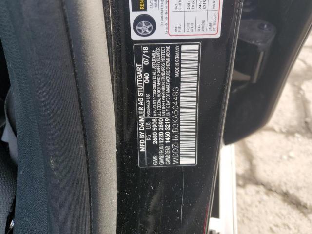 WDDZH6JB3KA504483 - 2019 MERCEDES-BENZ E 450 4MAT BLACK photo 10