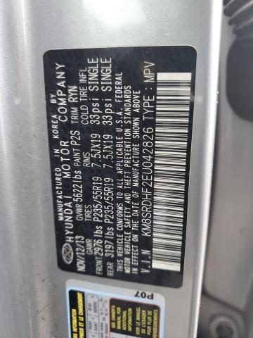 KM8SRDHF2EU042826 - 2014 HYUNDAI SANTA FE G GRAY photo 10