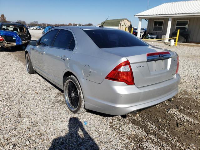 3FAHP0JG9CR334998 - 2012 FORD FUSION SEL SILVER photo 3