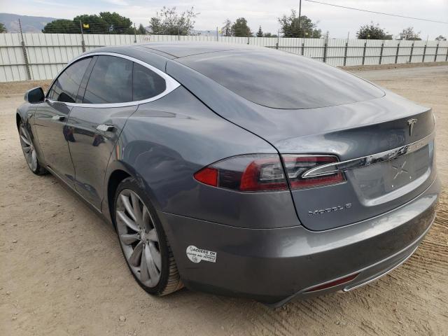 5YJSA1S16EFP32627 - 2014 TESLA MODEL S Մոխրագույն լուսանկար 3