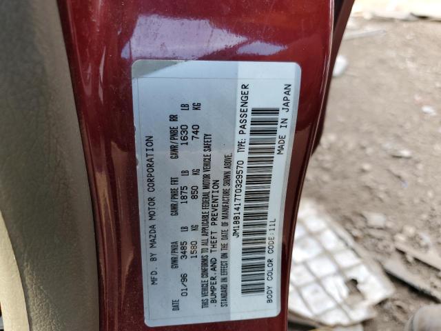 JM1BB1417T0329570 - 1996 MAZDA PROTEGE DX RED photo 10