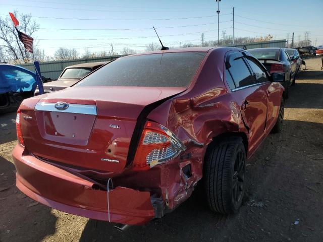 3FAHP0JG4CR399340 - 2012 FORD FUSION SEL RED photo 4