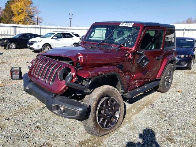 1C4HJXAG5MW637635 - 2021 JEEP WRANGLER S BURGUNDY photo 2