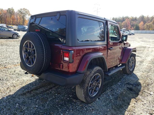 1C4HJXAG5MW637635 - 2021 JEEP WRANGLER S BURGUNDY photo 4
