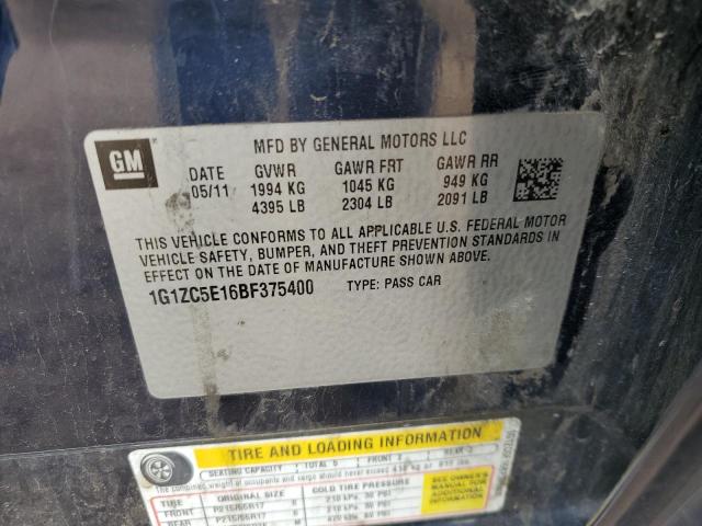 1G1ZC5E16BF375400 - 2011 CHEVROLET MALIBU 1LT ლურჯი ფოტო 10