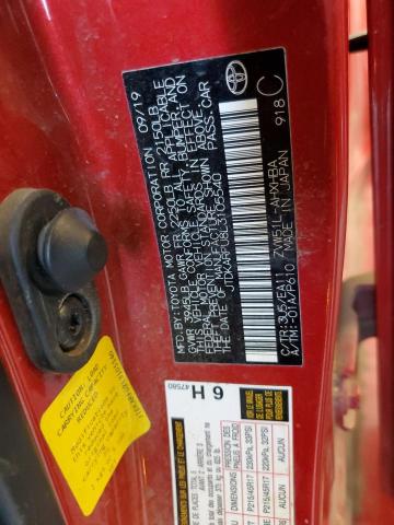 JTDKARFU8L3105540 - 2020 TOYOTA PRIUS L RED photo 10