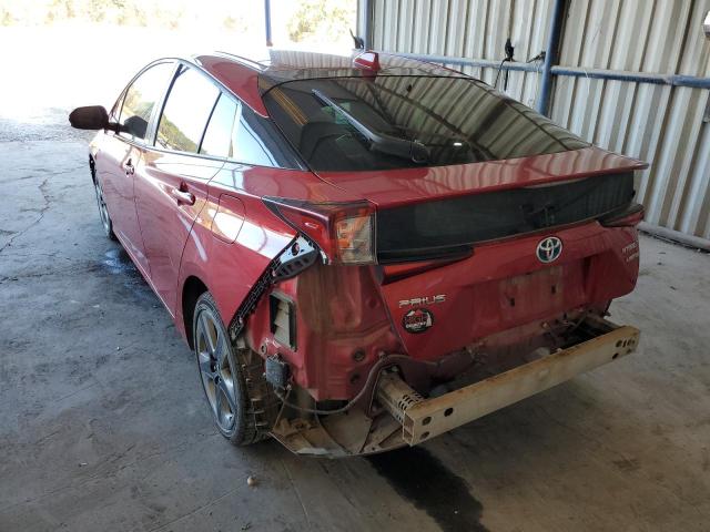 JTDKARFU8L3105540 - 2020 TOYOTA PRIUS L RED photo 3