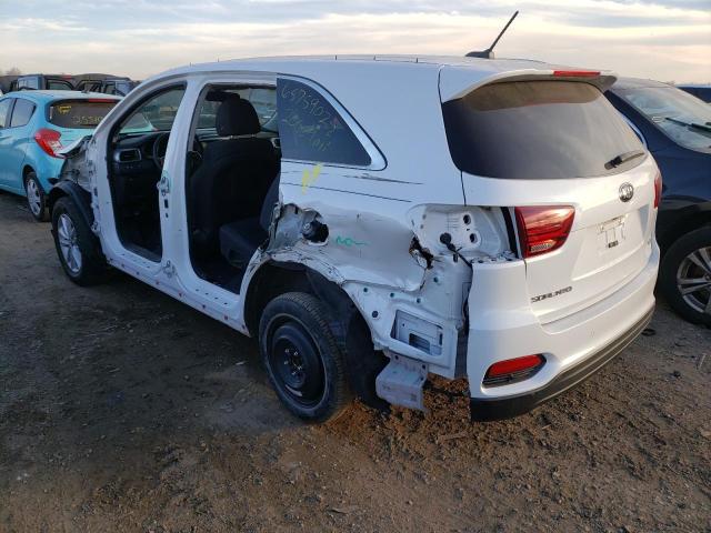 5XYPG4A3XLG680739 - 2020 KIA SORENTO L WHITE photo 3