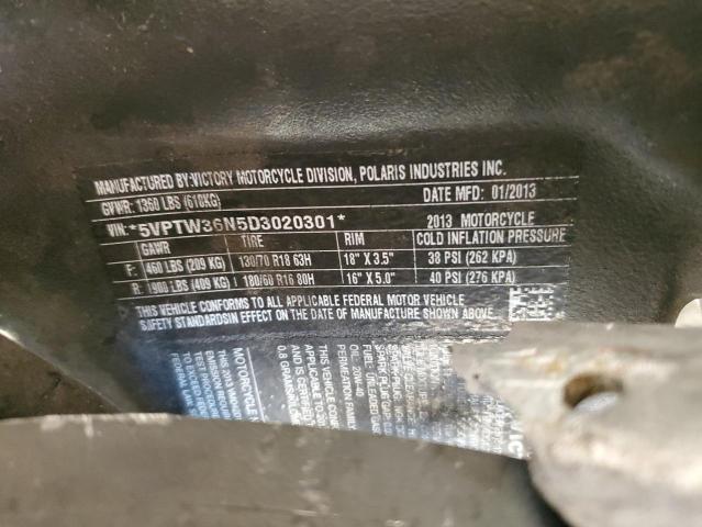 5VPTW36N5D3020301 - 2013 VICTORY MOTORCYCLES CROSS COUN BLACK photo 10