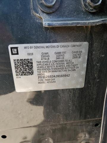 2G1125S34J9165942 - 2018 CHEVROLET IMPALA PRE ნაცრისფერი ფოტო 10