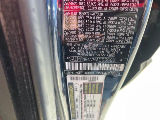 SALME15479A299507 - 2009 LAND ROVER RANGE ROVE BLACK photo 9