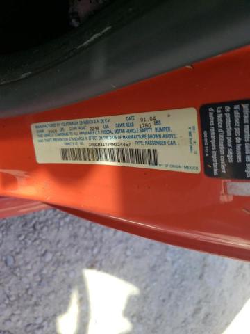 3VWCM31Y74M334467 - 2004 VOLKSWAGEN NEW BEETLE 橙色 照片 10