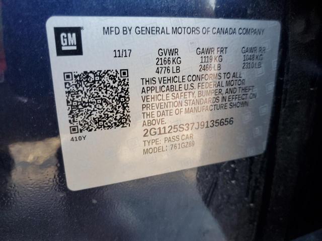 2G1125S37J9135656 - 2018 CHEVROLET IMPALA PRE ლურჯი ფოტო 10