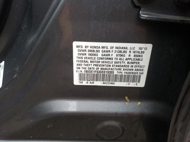 19VDE1F53DE019305 - 2013 ACURA ILX 20 PRE GRAY photo 10