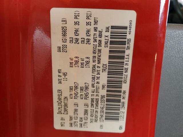 1D7HA16K46J133786 - 2006 DODGE RAM 1500 S RED photo 10