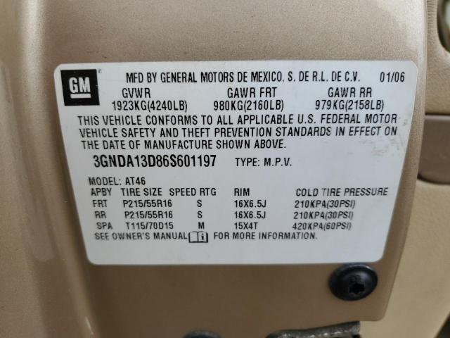 3GNDA13D86S601197 - 2006 CHEVROLET HHR LS 棕色 照片 10