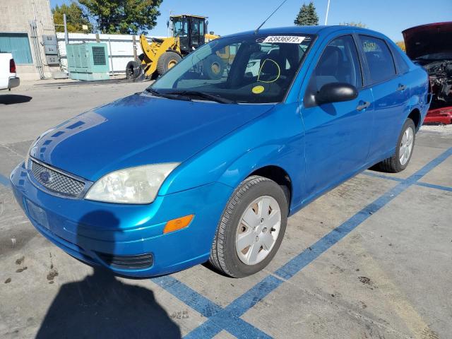 1FAHP34N87W104769 - 2007 FORD FOCUS ZX4 BLUE photo 2