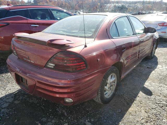 1G2NF52E72M646579 - 2002 PONTIAC GRAND AM S MAROON photo 4