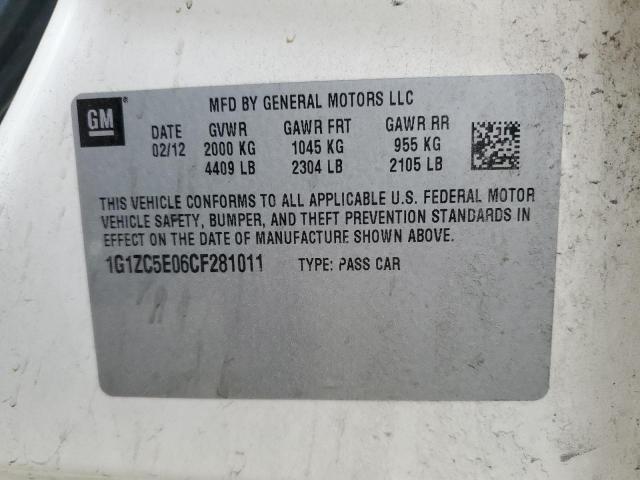 1G1ZC5E06CF281011 - 2012 CHEVROLET MALIBU 1LT 米色 照片 10