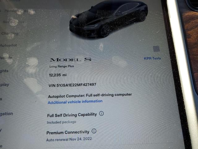 5YJSA1E22MF427497 - 2021 TESLA MODEL S Սև լուսանկար 8