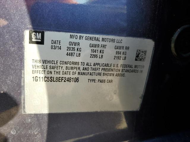 1G11C5SL8EF248106 - 2014 CHEVROLET MALIBU 1LT 蓝色 照片 10