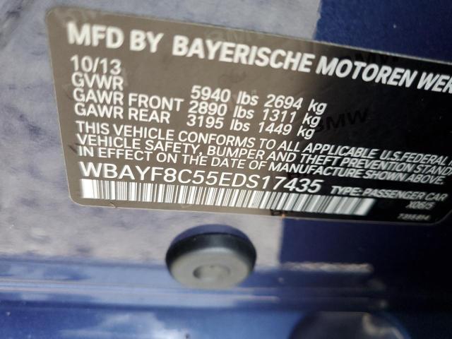 WBAYF8C55EDS17435 - 2014 BMW 750 I XDRI BLUE photo 12