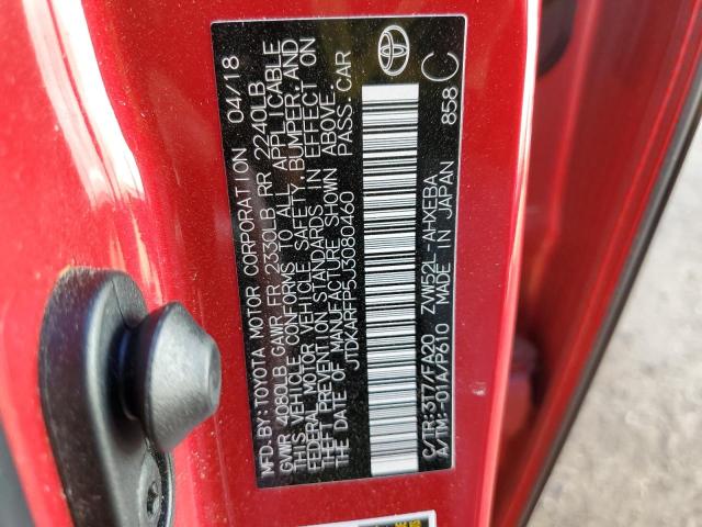 JTDKARFP5J3080460 - 2018 TOYOTA PRIUS PRIM Rot Foto 10