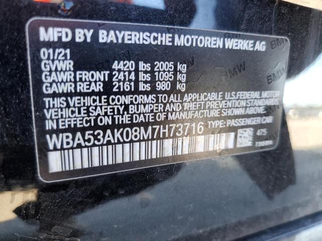 WBA53AK08M7H73716 - 2021 BMW 228I أسود صورة 10