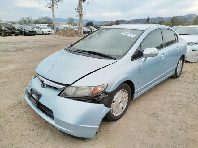 JHMFA36256S015820 - 2006 HONDA CIVIC HYBR BLUE photo 2