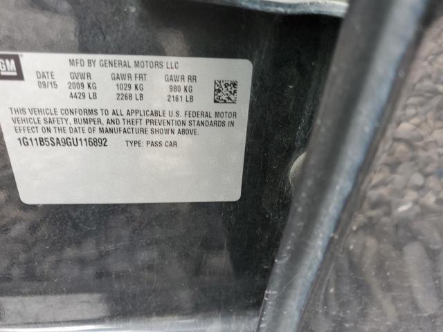 1G11B5SA9GU116892 - 2016 CHEVROLET MALIBU LIM 黑色 照片 10