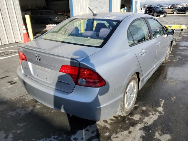 JHMFA36297S013408 - 2007 HONDA CIVIC HYBR SILVER photo 4