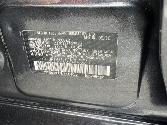 JF1VA1L61H9808041 - 2017 SUBARU WRX LIMITE BLACK photo 11