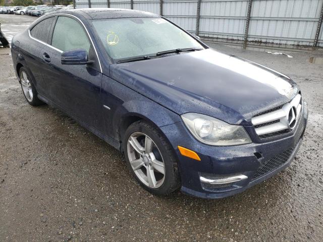 WDDGJ4HB0CF738039 - 2012 MERCEDES-BENZ C CLASS BLUE photo 1