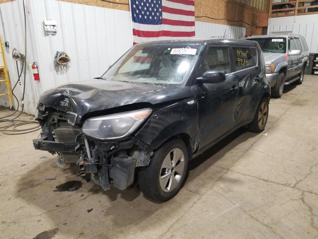 KNDJN2A28E7001381 - 2014 KIA SOUL BLACK photo 2