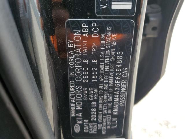 KNADM4A36E6394885 - 2014 KIA RIO LX BLACK photo 10