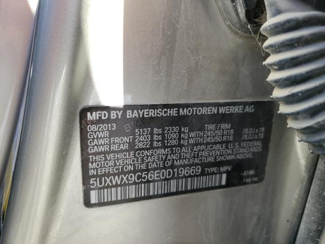 5UXWX9C56E0D19669 - 2014 BMW X3 XDRIVE2 SILVER photo 10