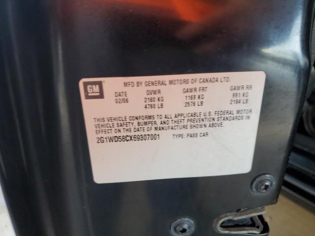 2G1WD58CX69307001 - 2006 CHEVROLET IMPALA SUP 黑色 照片 10