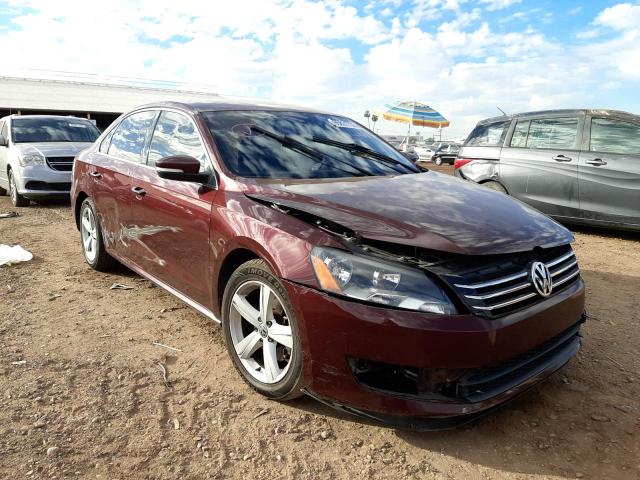 1VWBP7A31EC005524 - 2014 VOLKSWAGEN PASSAT SE BURGUNDY photo 1