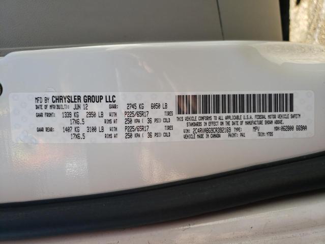 2C4RVABG9CR392169 - 2012 VOLKSWAGEN ROUTAN SE WHITE photo 10