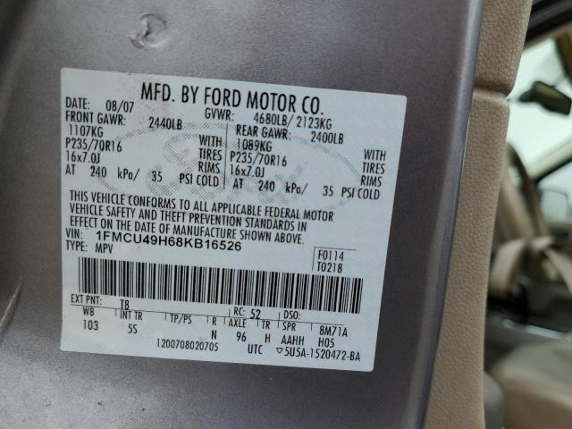 1FMCU49H68KB16526 - 2008 FORD ESCAPE HYB GRAY photo 13