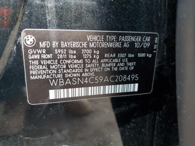 WBASN4C59AC208495 - 2010 BMW 550 GT BLACK photo 10