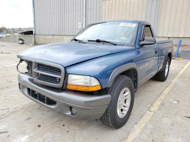 1B7FL16X42S718251 - 2002 DODGE DAKOTA BAS BLUE photo 2