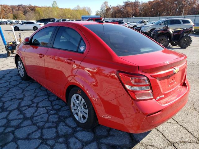 1G1JB5SH4H4121206 - 2017 CHEVROLET SONIC LS RED photo 3