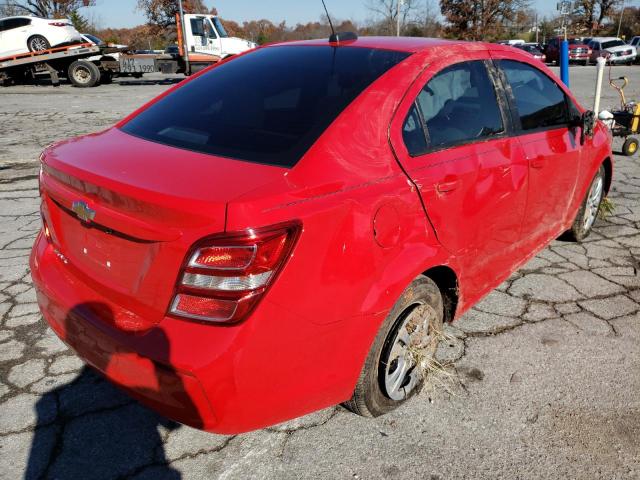 1G1JB5SH4H4121206 - 2017 CHEVROLET SONIC LS RED photo 4