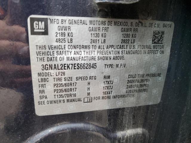 3GNAL2EK7ES662845 - 2014 CHEVROLET CAPTIVA LS 蓝色 照片 10