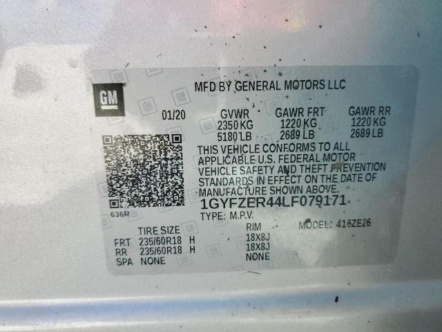 1GYFZER44LF079171 - 2020 CADILLAC XT4 SPORT SILVER photo 10