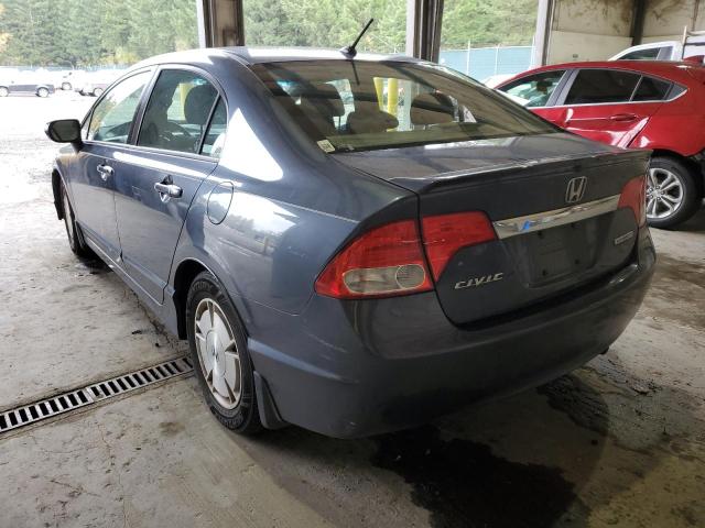 JHMFA36209S001697 - 2009 HONDA CIVIC HYBR BLUE photo 3