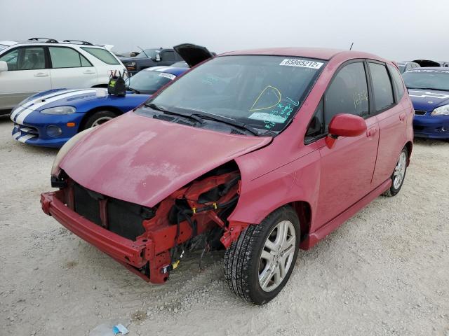 JHMGD38657S061077 - 2007 HONDA FIT S RED photo 2