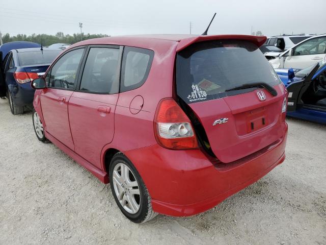 JHMGD38657S061077 - 2007 HONDA FIT S RED photo 3