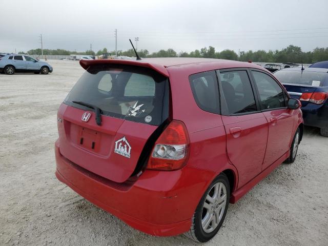 JHMGD38657S061077 - 2007 HONDA FIT S RED photo 4